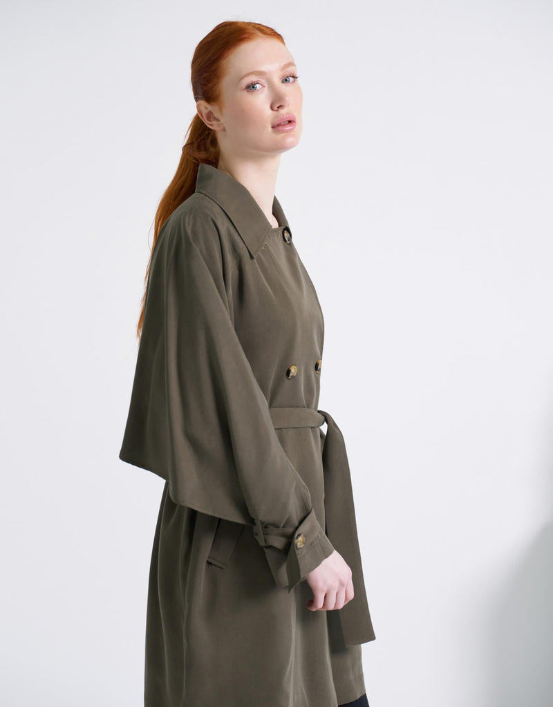 Kkdesign Double Breasted Trench Coat Khaki