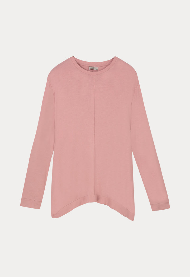 Choice Comfy Knitted Long Sleeve Blouse Blush