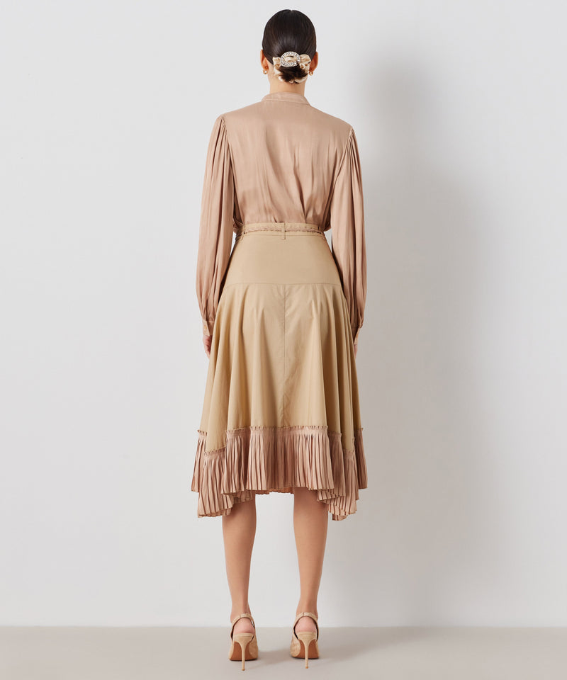 Ipekyol Pleated Hem Midi Skirt Natural