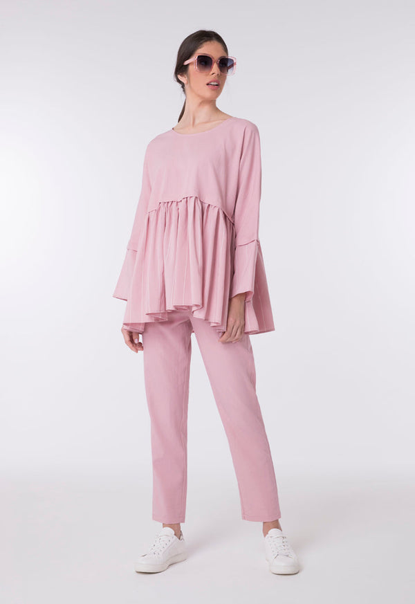 Choice Basic High Waisted Trouser Blush - Wardrobe Fashion