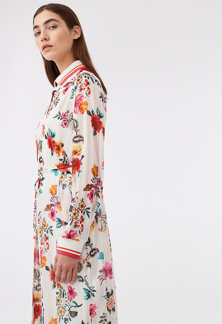 Choice Dark Floral Dress Off White