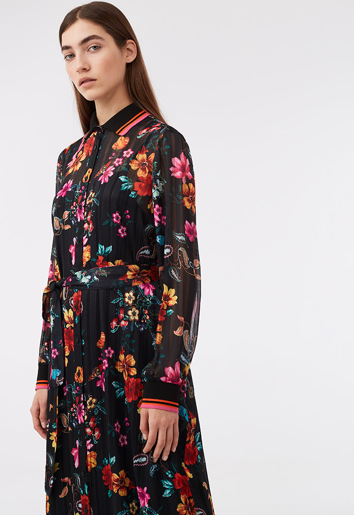 Choice Dark Floral Dress Black