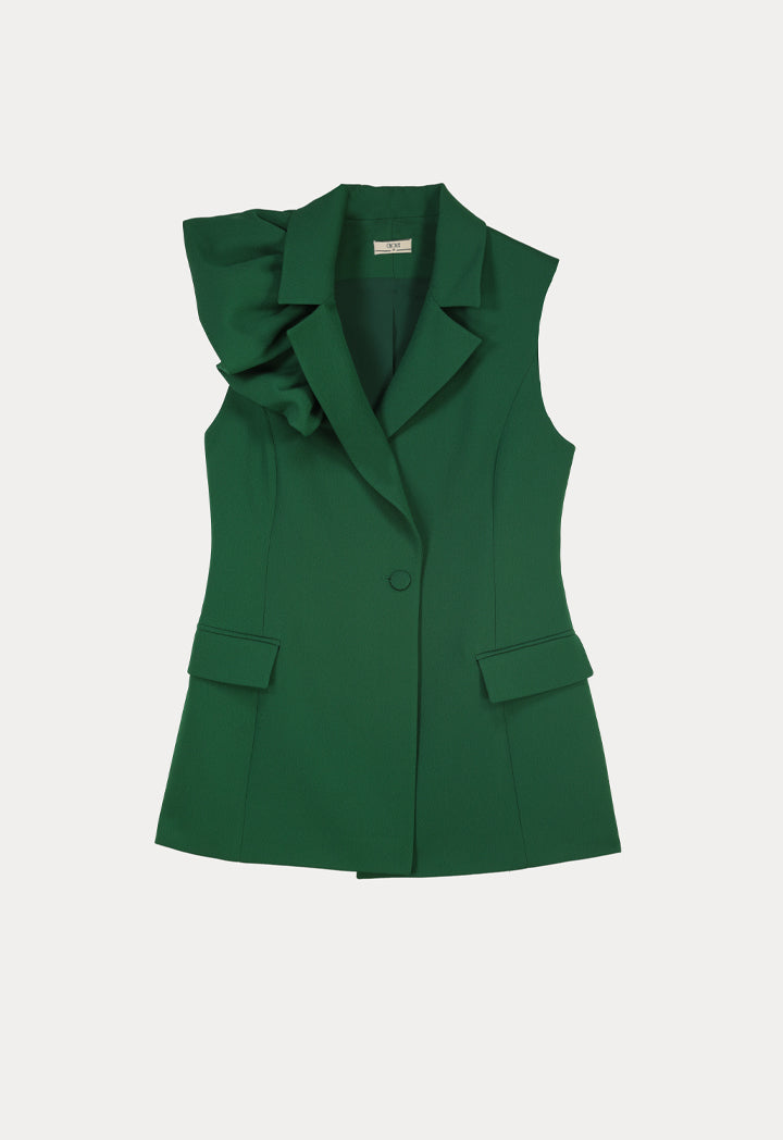 Choice Solid Color Blazer Green