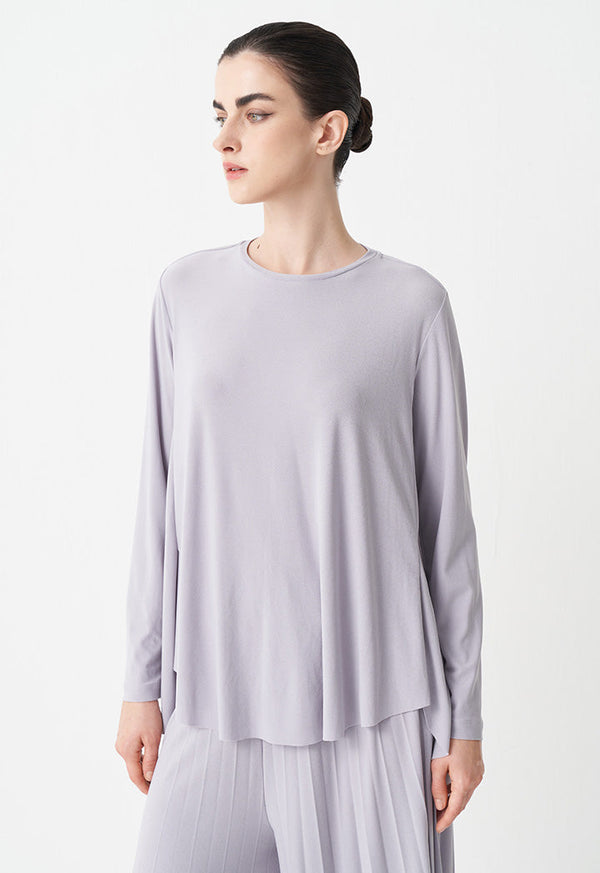 Choice Solid Long Sleeve Top Grey