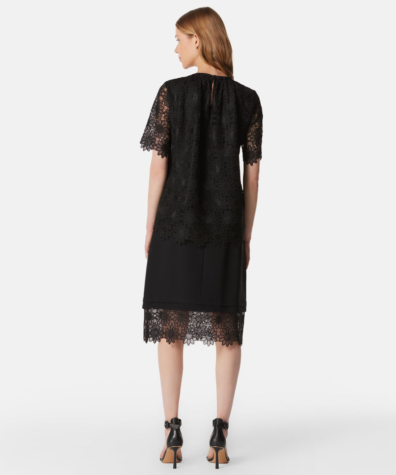 Machka Allover Lace-Embroidered Blouse Black