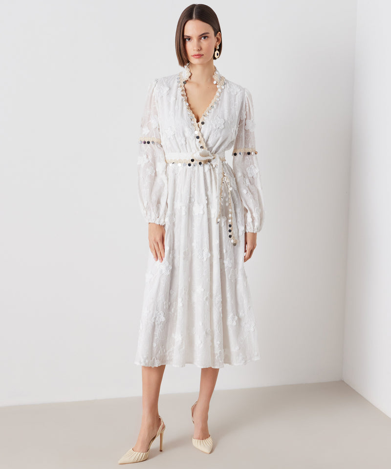 Ipekyol Sequin Detail Embroidered Dress White