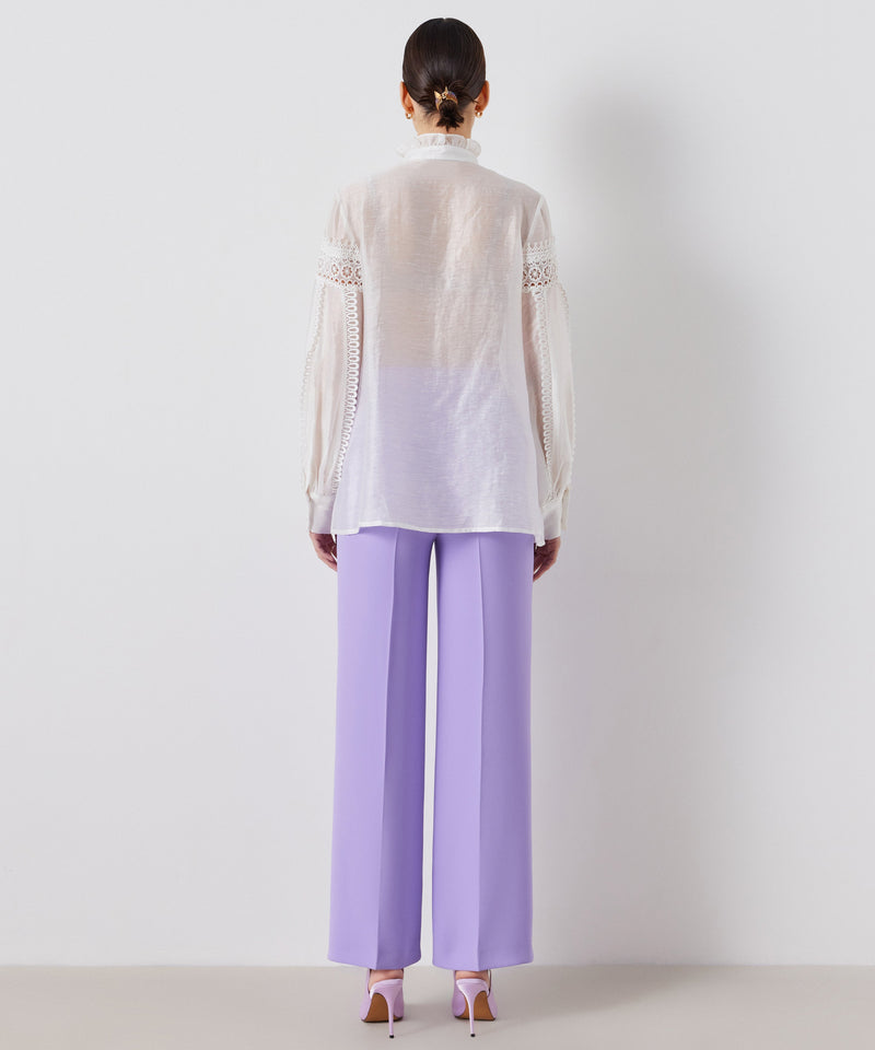 Ipekyol Embroidered Ruffle Collar Shirt White