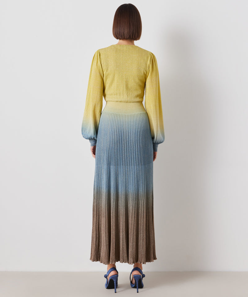 Ipekyol Lurex Pleated Midi Dress Blue