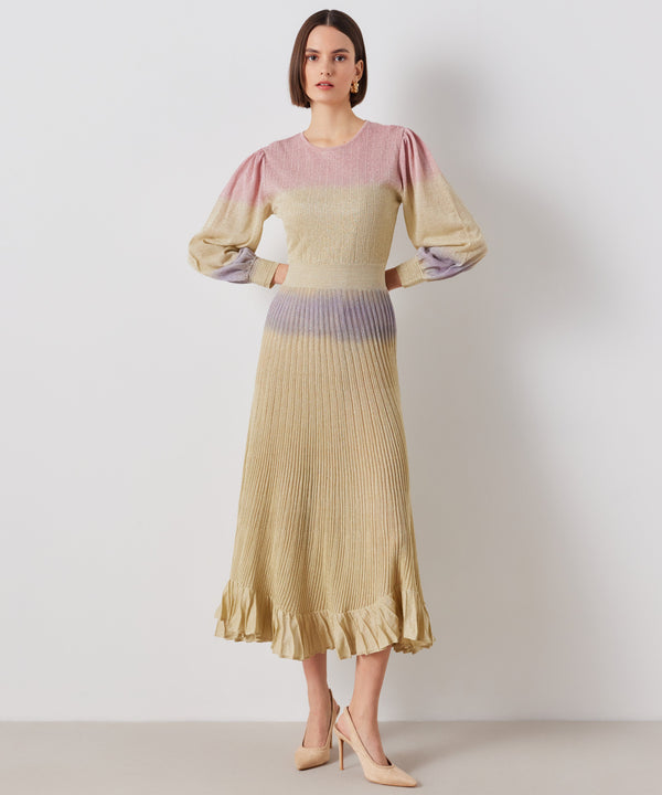 Ipekyol Lurex Knitted Midi Dress Pink