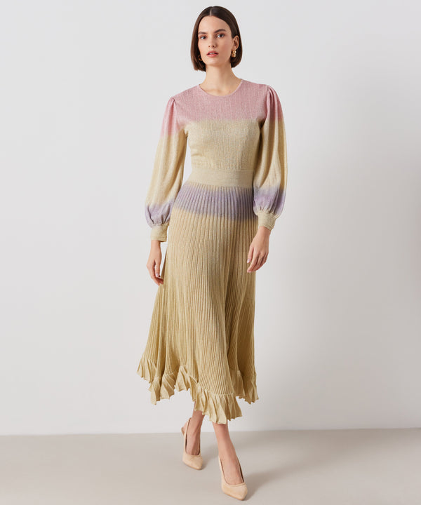 Ipekyol Lurex Knitted Midi Dress Pink