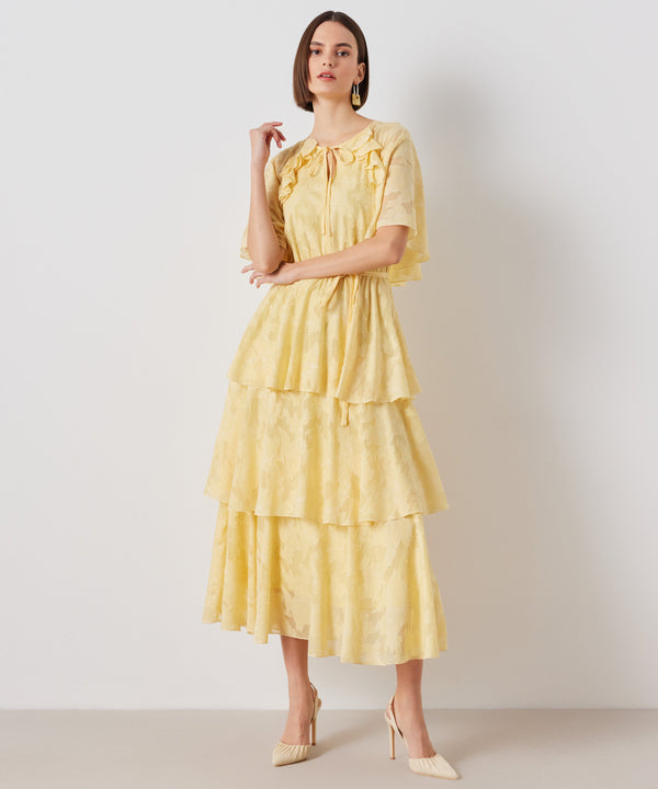 Ipekyol Patterned Layered Midi Dress Yellow