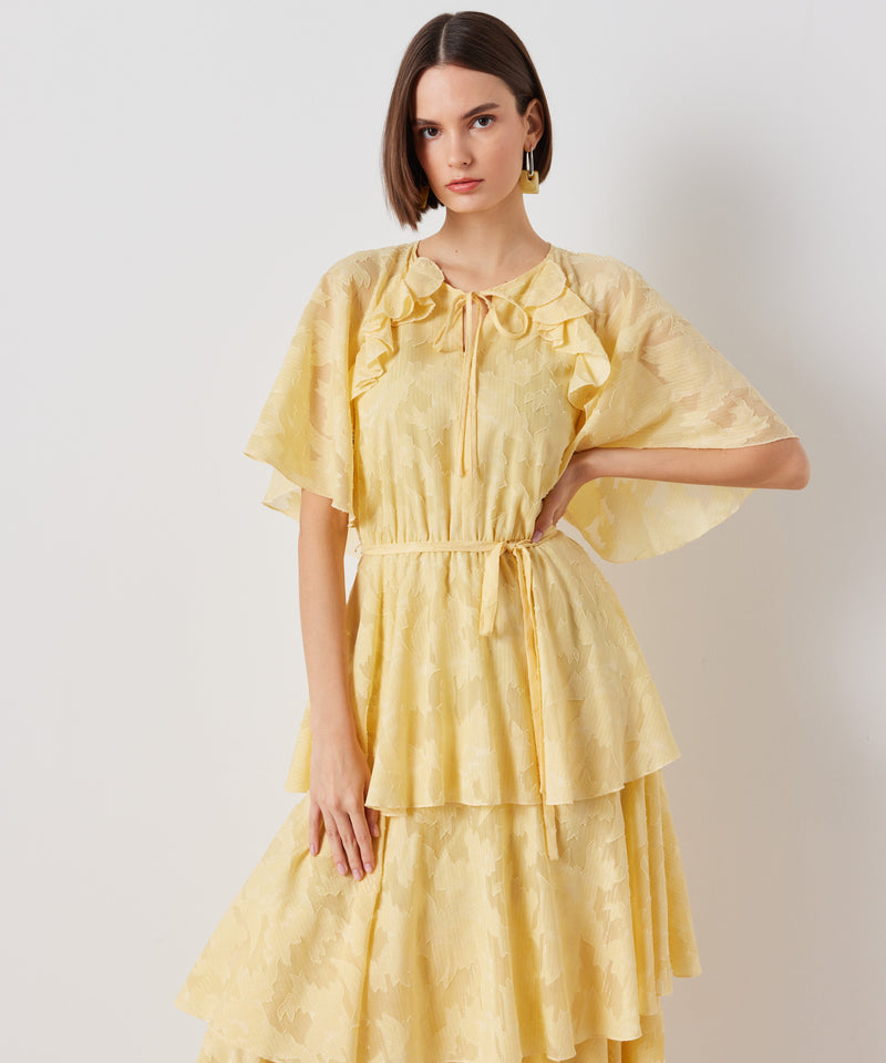 Ipekyol Patterned Layered Midi Dress Yellow