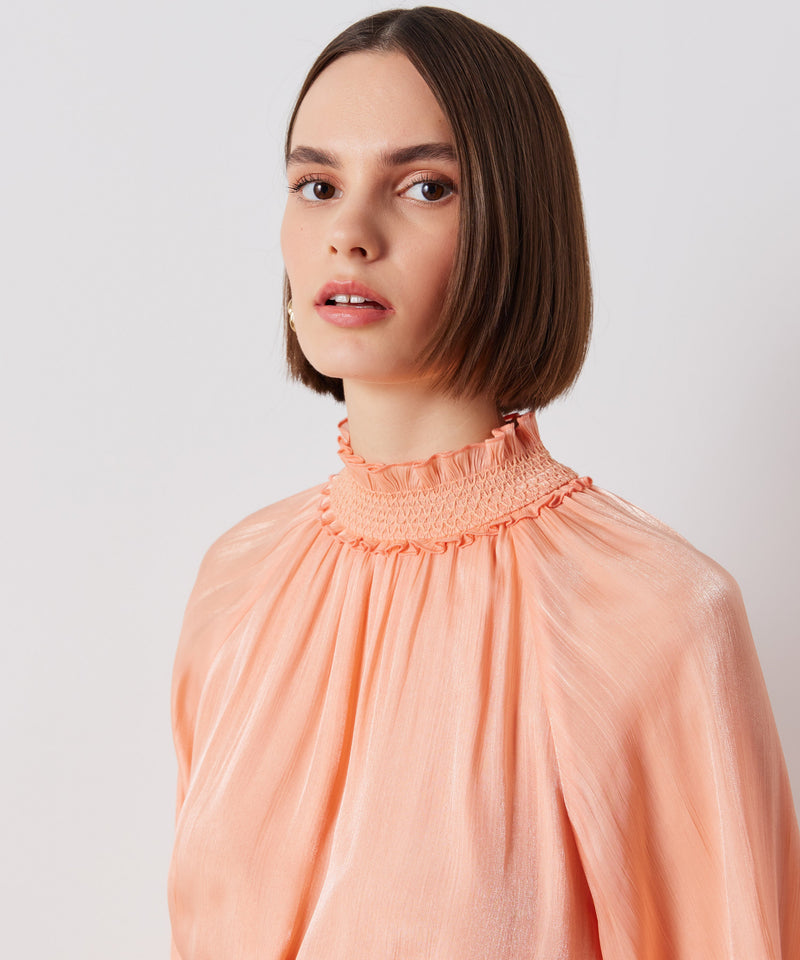 Ipekyol Shirred Collar Solid Blouse Peach