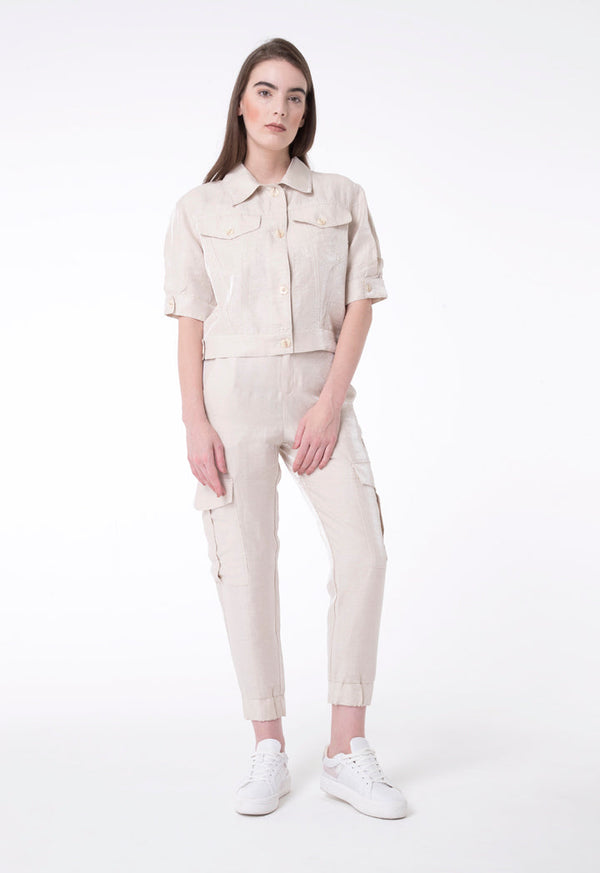 BERRIN Plain Cargo Trouser BEIGE