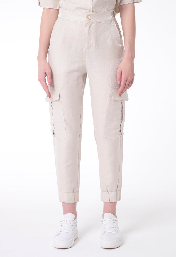 BERRIN Plain Cargo Trouser BEIGE