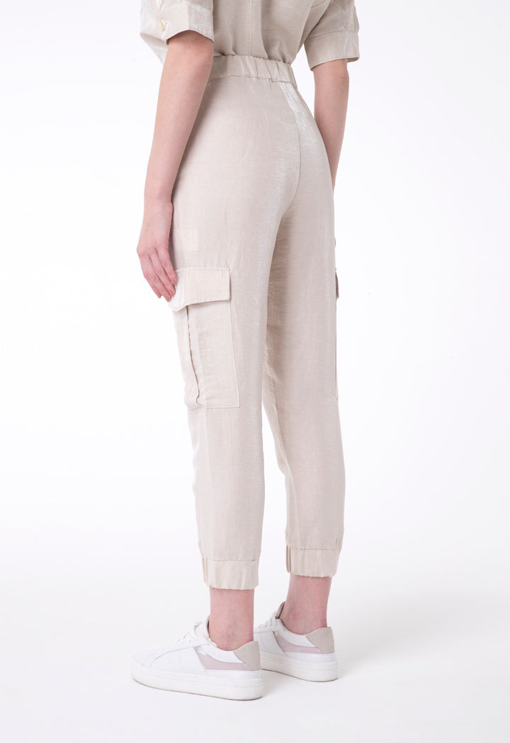 BERRIN Plain Cargo Trouser BEIGE