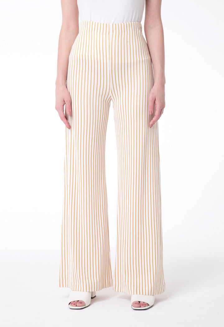 BERRIN Striped Knit Trouser ECRU