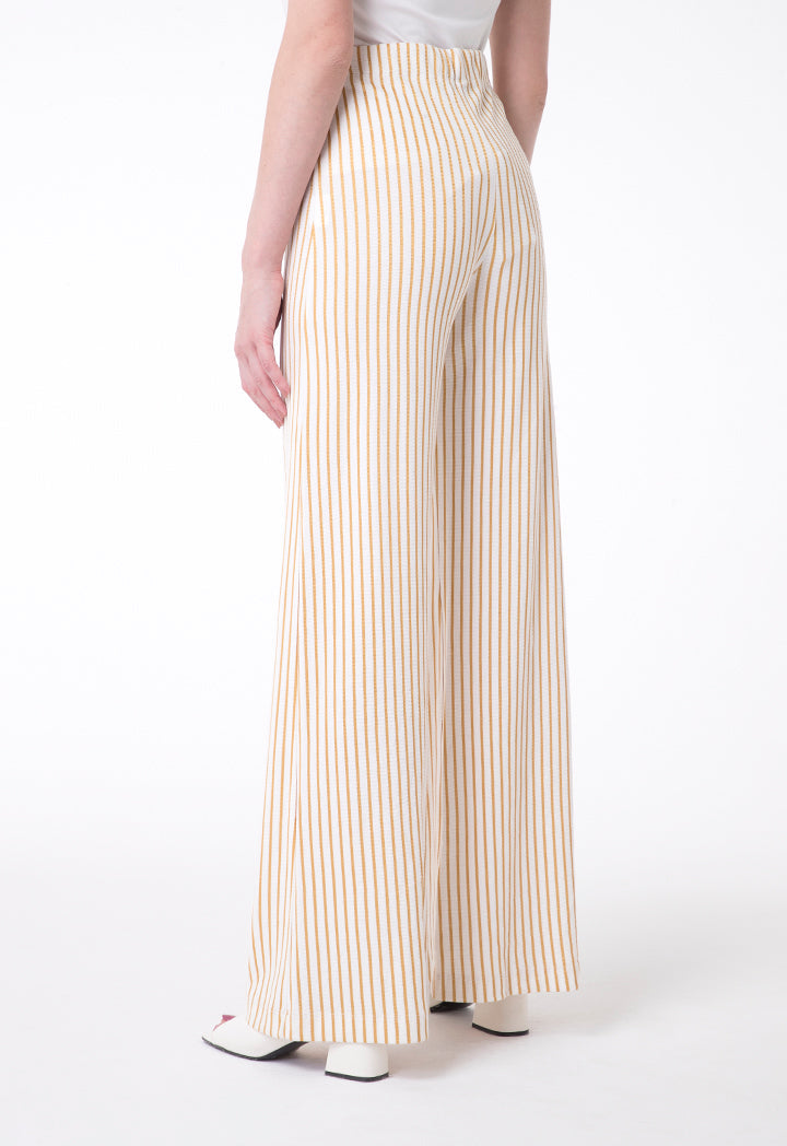 BERRIN Striped Knit Trouser ECRU