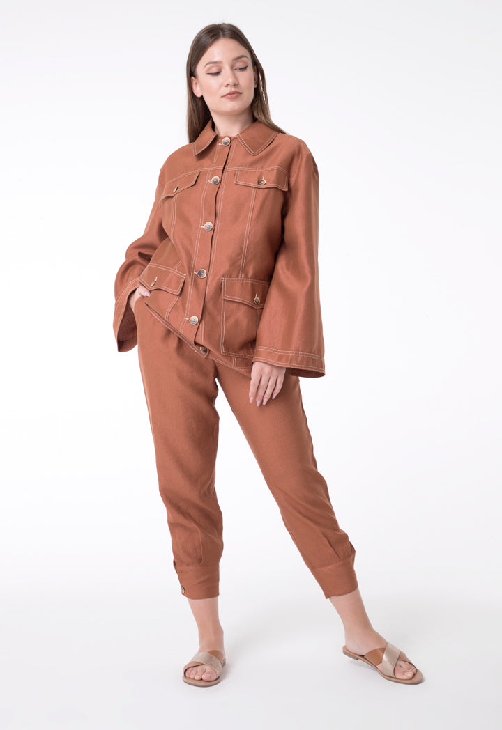 BERRIN Elastic High Waist Trouser COPPER