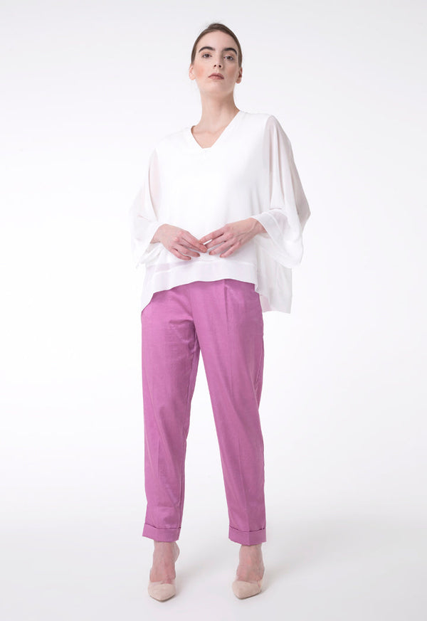 BERRIN Plain High Waist Trouser PINK