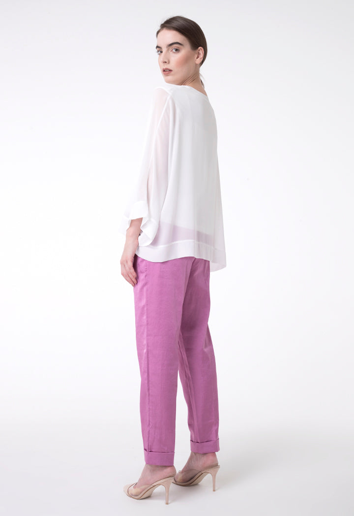 BERRIN Plain High Waist Trouser PINK