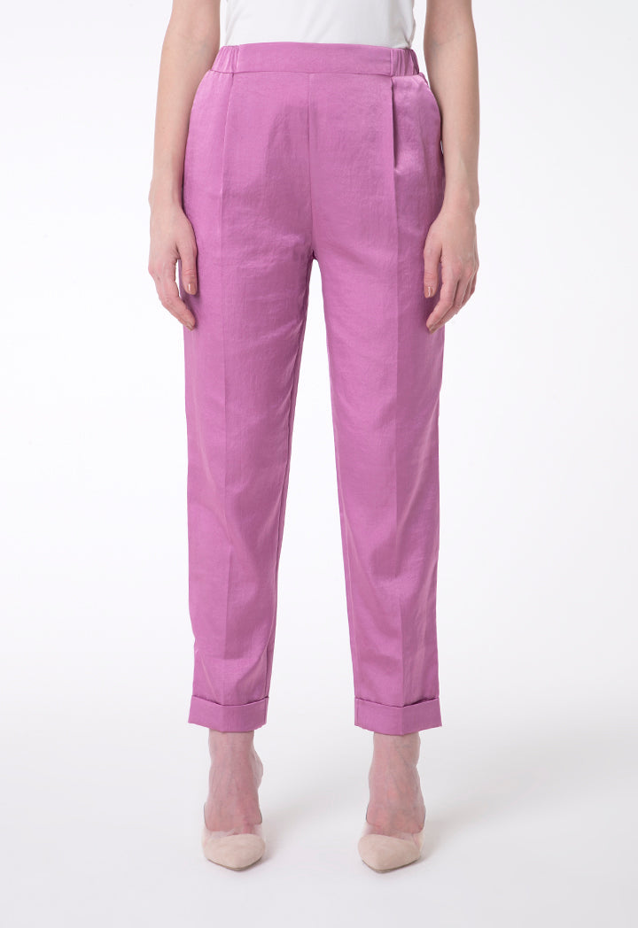 BERRIN Plain High Waist Trouser PINK