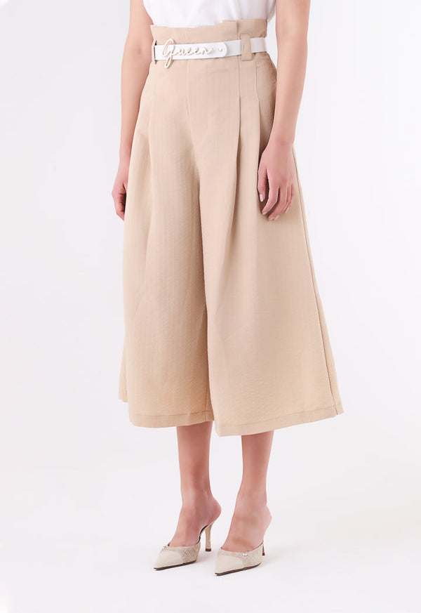 BERRIN High Waist Belted Palazzo Trouser BEIGE