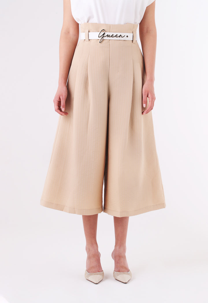 BERRIN High Waist Belted Palazzo Trouser BEIGE