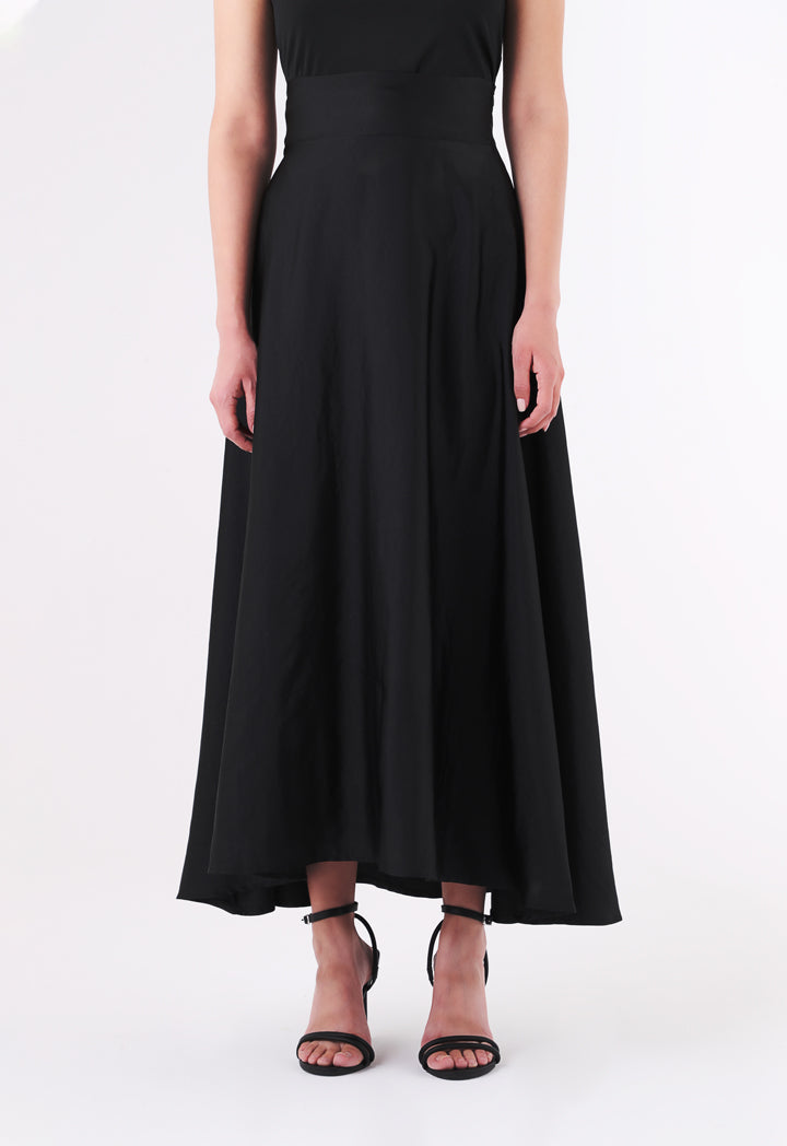 BERRIN Plain High Waist Skirt BLACK