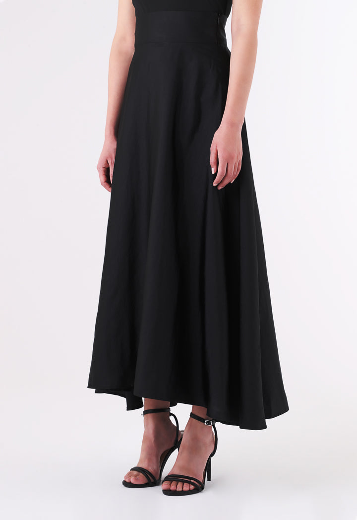 BERRIN Plain High Waist Skirt BLACK