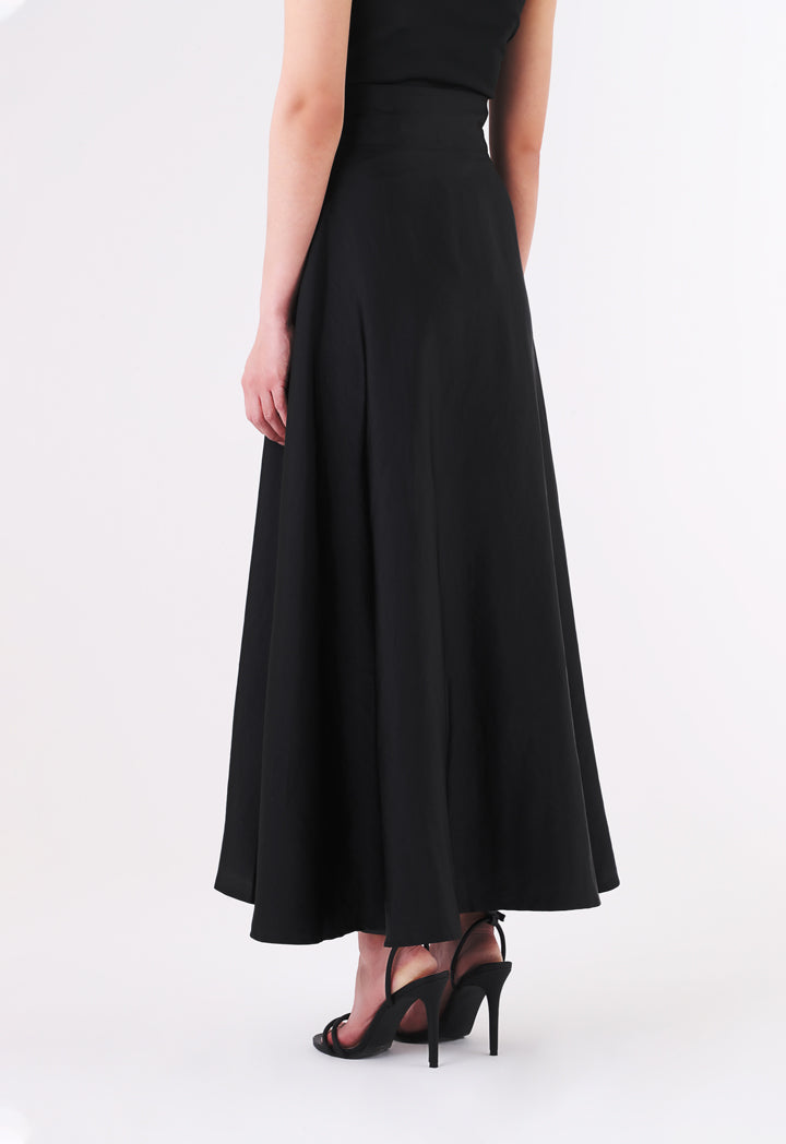 BERRIN Plain High Waist Skirt BLACK