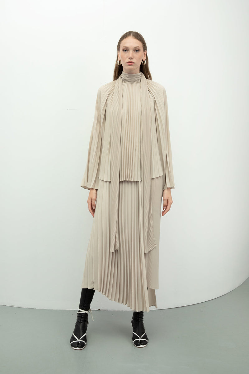 Baqa Double-Piece Look Dress Cream