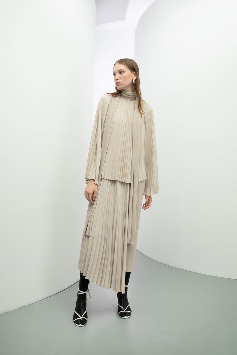 Baqa Double-Piece Look Dress Cream