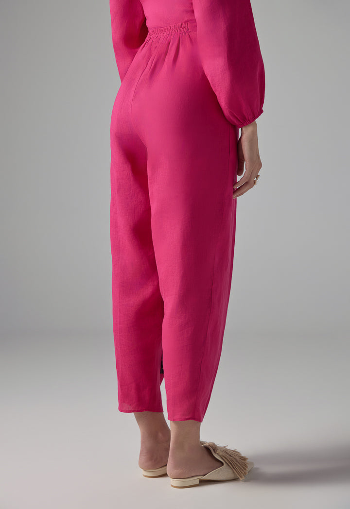 Choice Solid Wide Legs Culottes Fuchsia