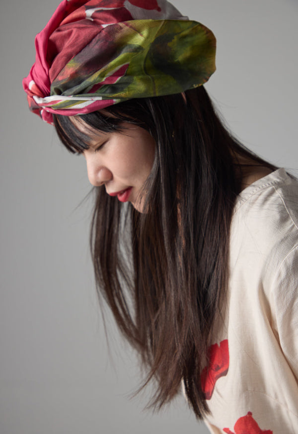 Choice Floral Printed Turban Fuchsia