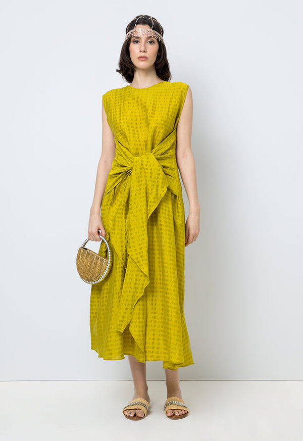 Choice Striped Sleeveless Maxi Dress Lime