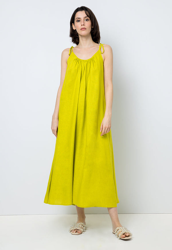 Choice Adjustable Strap Midi Dress Lime