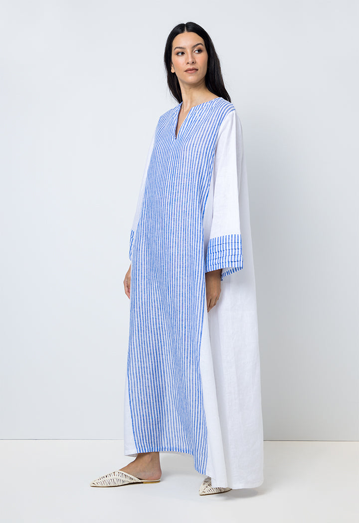 Choice Striped Flared Maxi Dress Light Blue