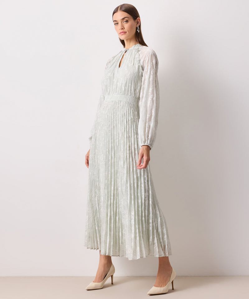 Ipekyol Embroidered Pleated Maxi Dress Light Green