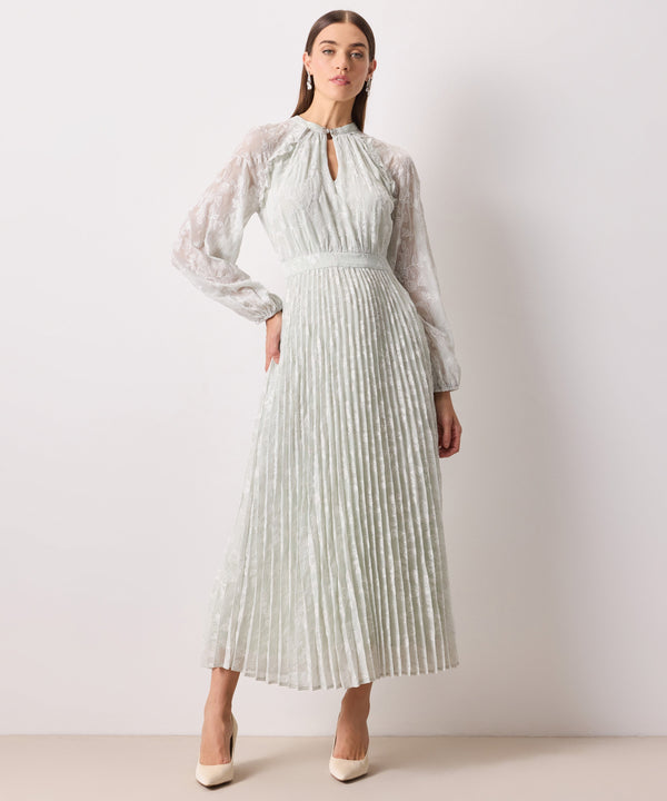 Ipekyol Embroidered Pleated Maxi Dress Light Green