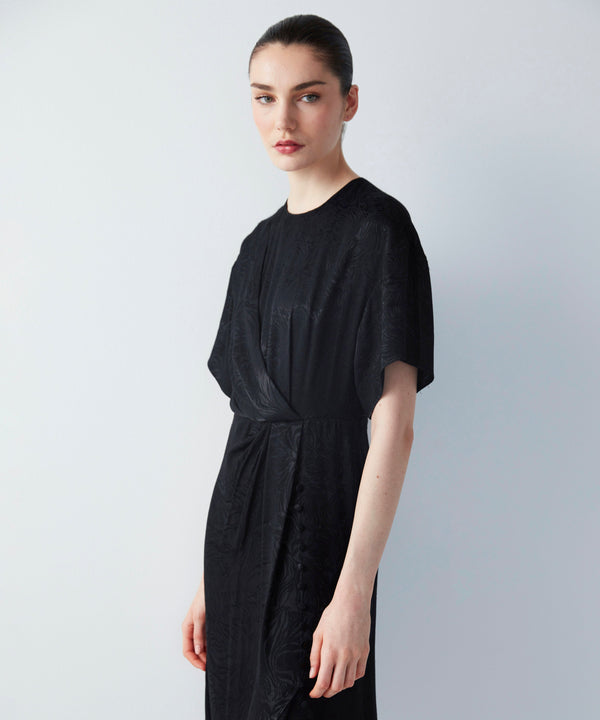 Ipekyol Shiny Jacquard Midi Dress Black