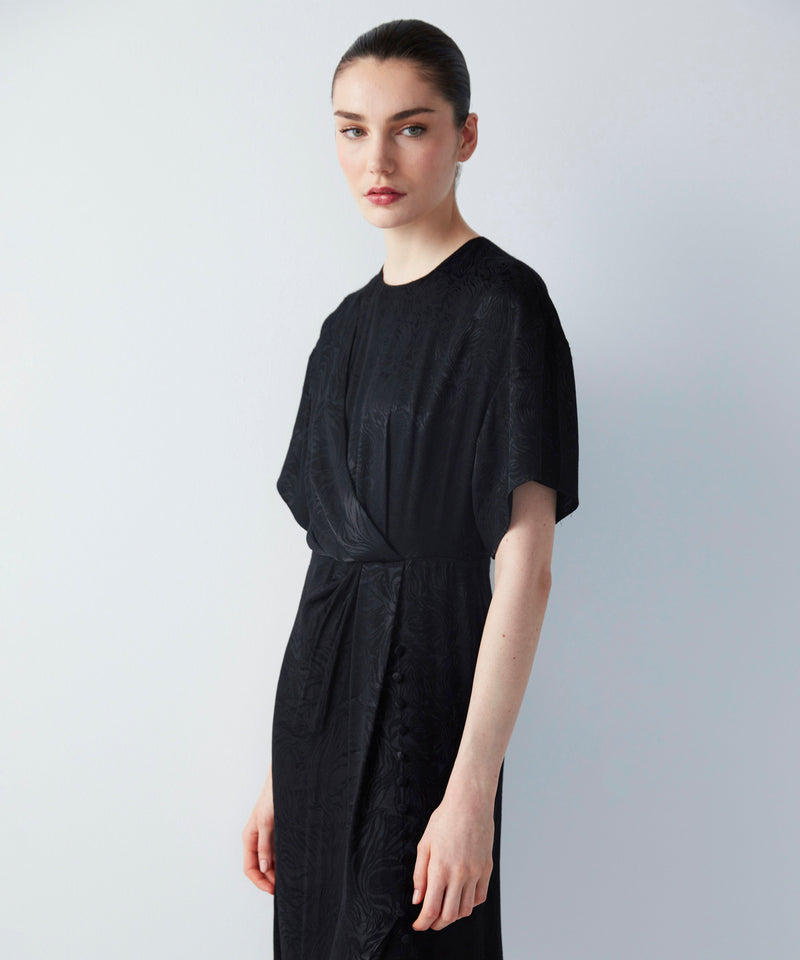 Ipekyol Shiny Jacquard Midi Dress Black