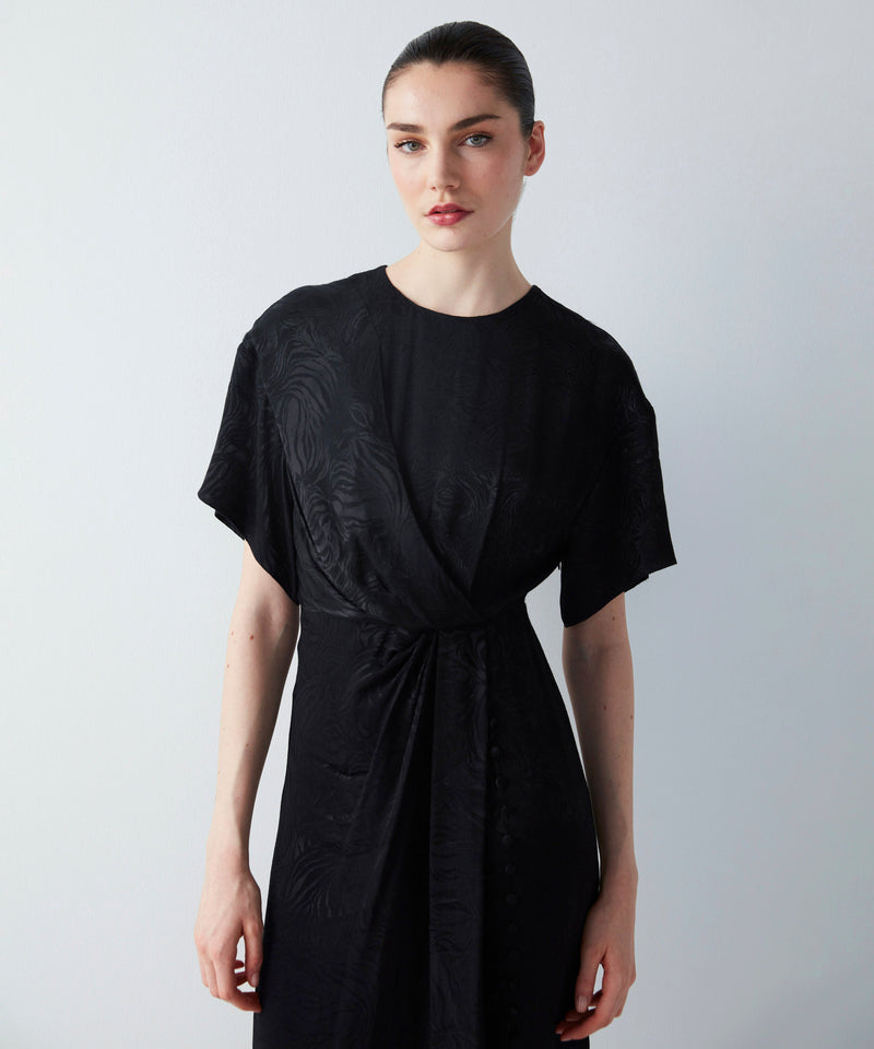 Ipekyol Shiny Jacquard Midi Dress Black