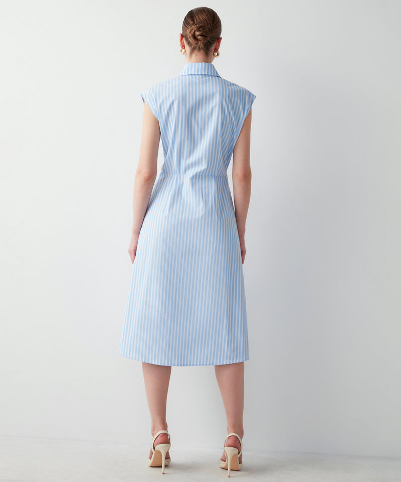 Ipekyol Striped Dress With Pearl Accessories Blue