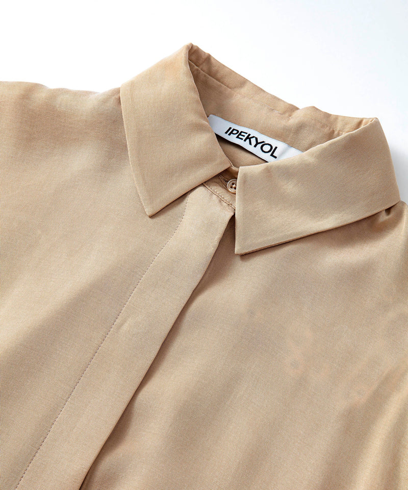 Ipekyol Pleated Detail Shirt Dress Natural