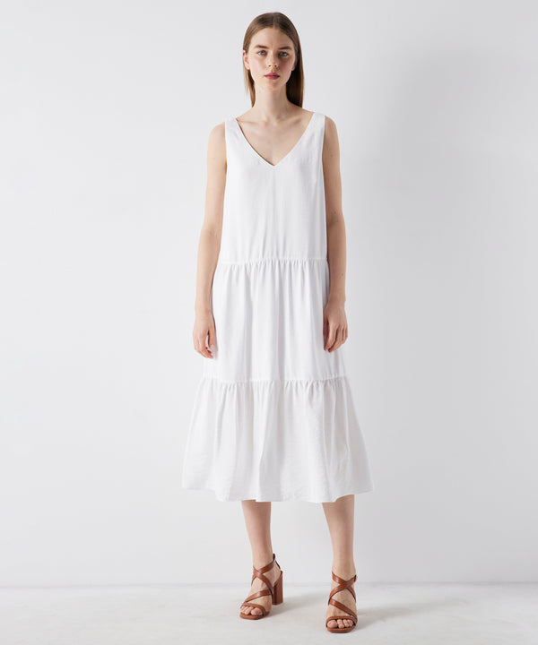 Ipekyol V-Neck Tiered Detail Dress White