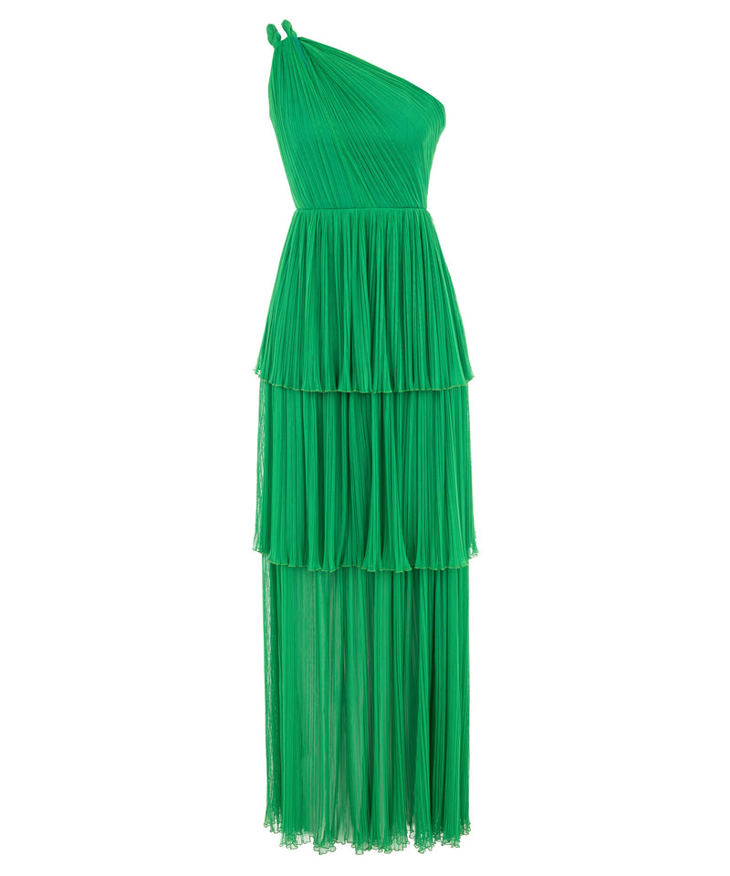 Ipekyol Asymmetric Sleeve Pleated Dress Green