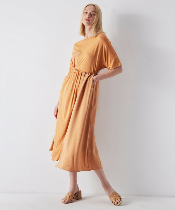 Ipekyol Combed Cotton Mix Midi Dress Caramel