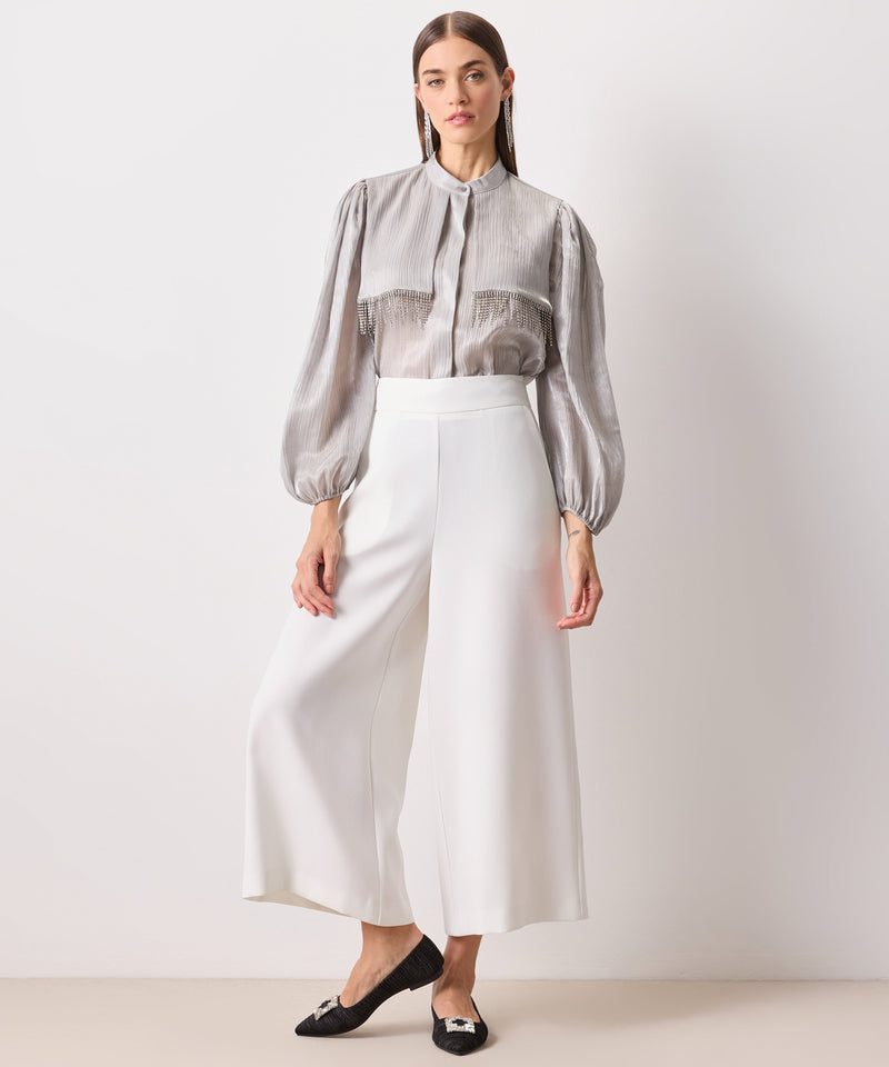 Ipekyol Wide Leg Crop Trousers Off White