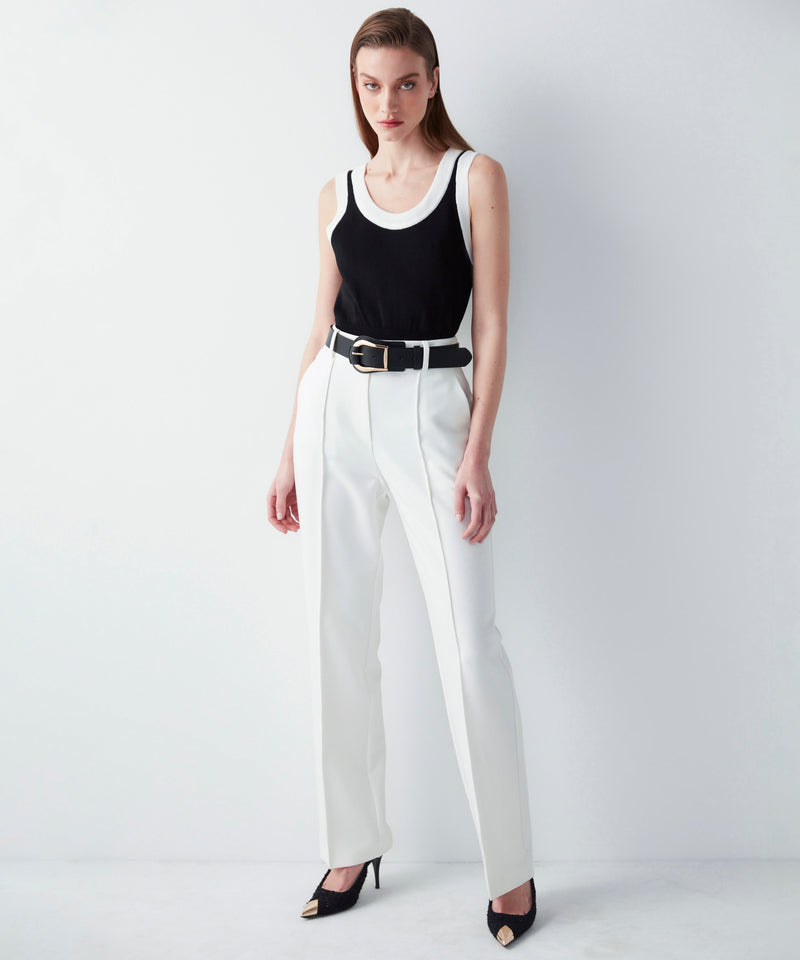 Ipekyol Straight Fit High Waist Trousers Ecru